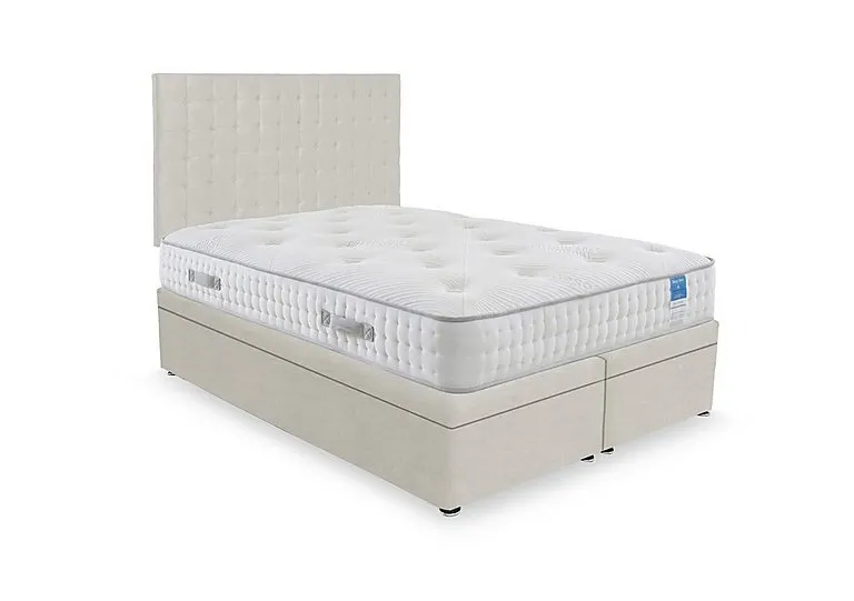 Ergo Deluxe Electric End Lift Ottoman Divan Set - Super King - Plush Ecru