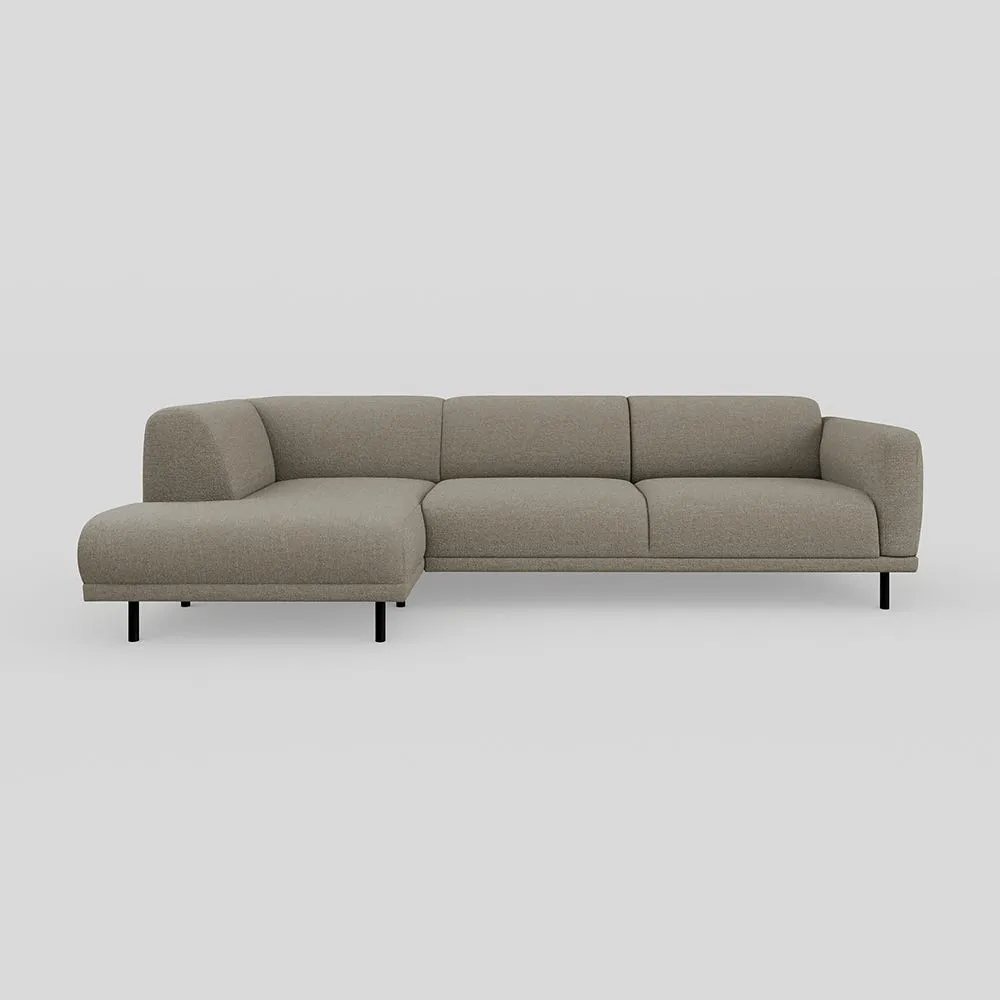 Heal's Harri 3 Str Chaise Sofa LHF Broadweave Pebble 1