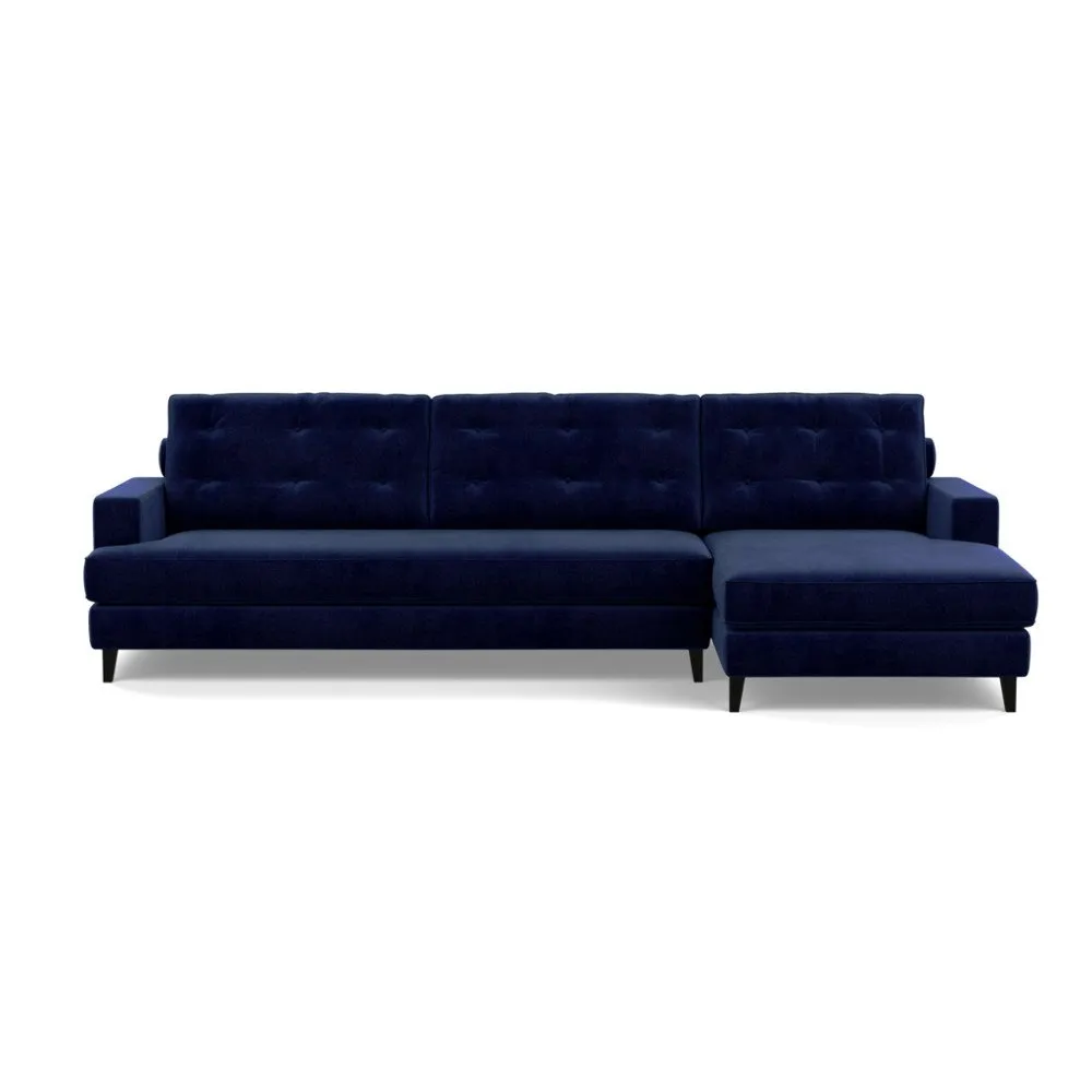 Heal's Mistral Right Hand Facing Corner Sofa Smart Luxe Velvet Midnight Black