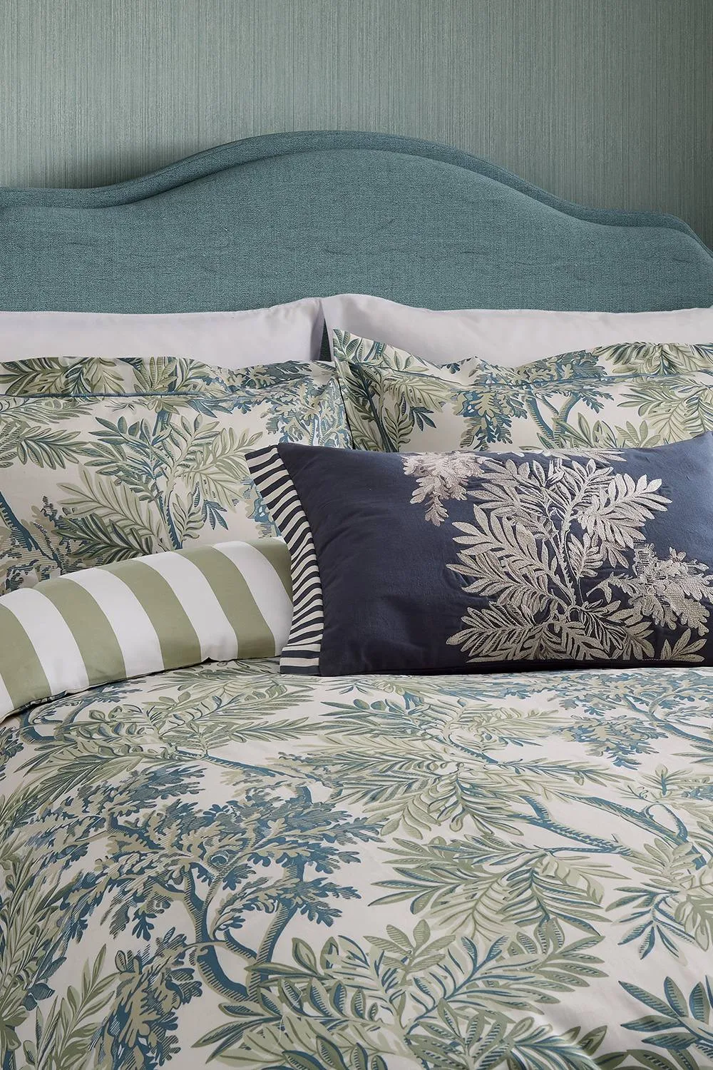 Sanderson 'Tapestry Tree' Cotton Cushion in Blue 4
