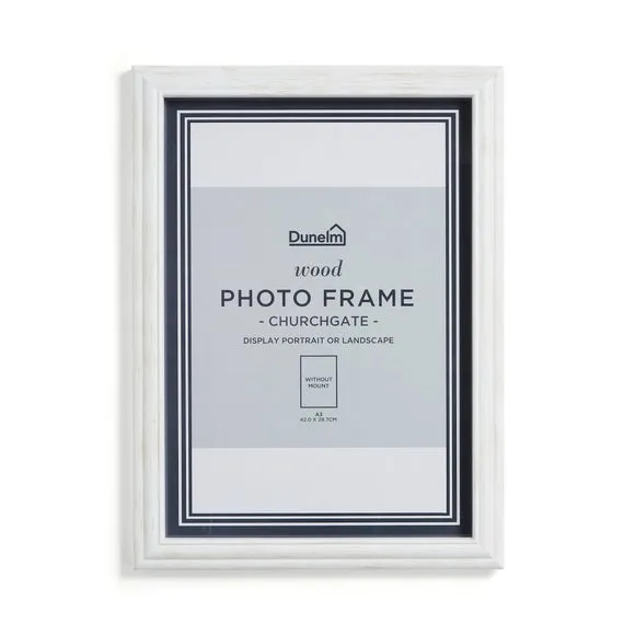 Churchgate Washed Wooden White Photo Frame 4