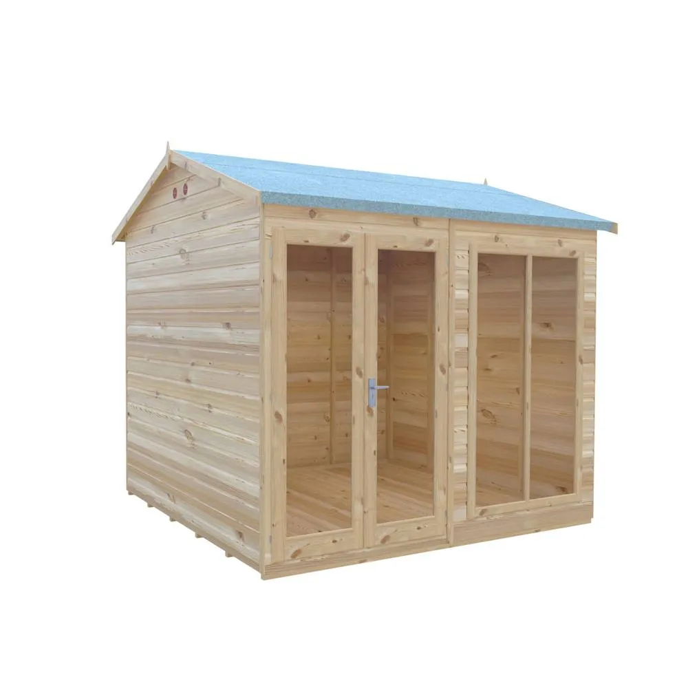 Shires Mayfield 8 x 8 Summerhouse - Wood - L239 x W238 x H229 cm in Light Brown 3