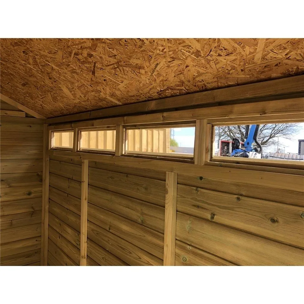 Marlborough 12 x 4 Security Pressure Treated Apex Shed with a Single Door in Natural 2