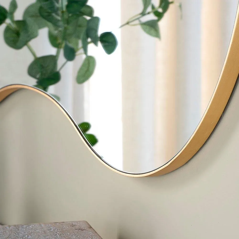 Yearn Mirrors Large Pebble Mirror Gold 111x81cm 4
