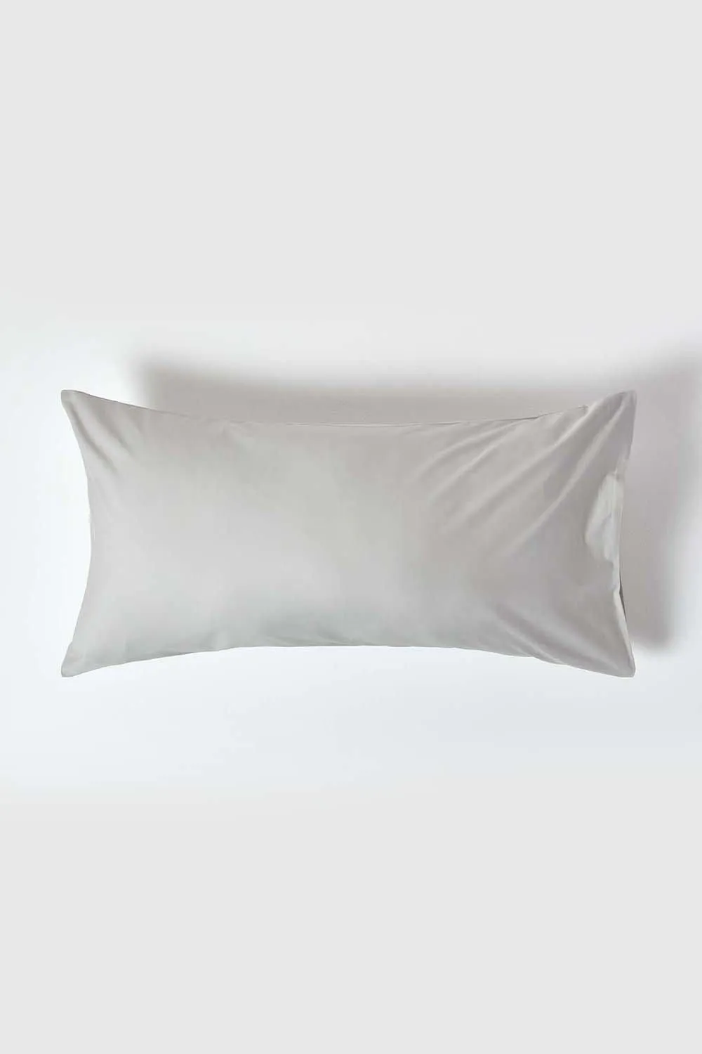 Homescapes Egyptian Cotton Housewife Pillowcase 200 TC, King Size in Silver 1