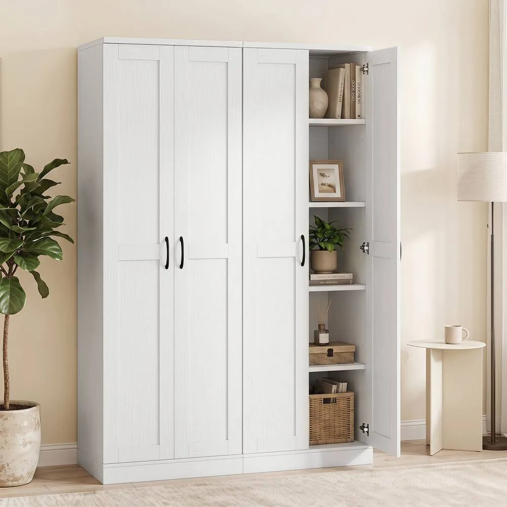Costway Tall Storage Cabinet Utility Cupboard Organizer with Doors in White 3