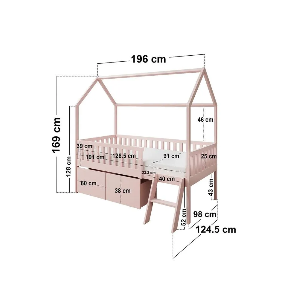 Flair Explorer Single Mid Sleeper Bed with Toy Box in Pink 5