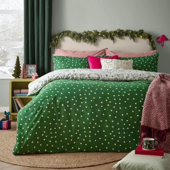 Furn. Merry Christmas Brushed Polycotton Duvet Cover & Pillowcase Set 2