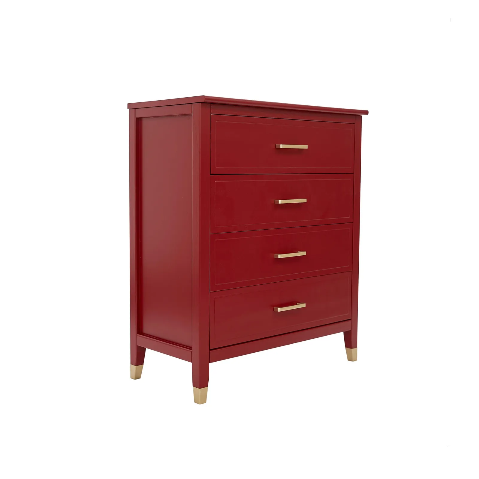 Cabinet Bits Palazzi 4 Drawer Chest of Drawers in Red 2