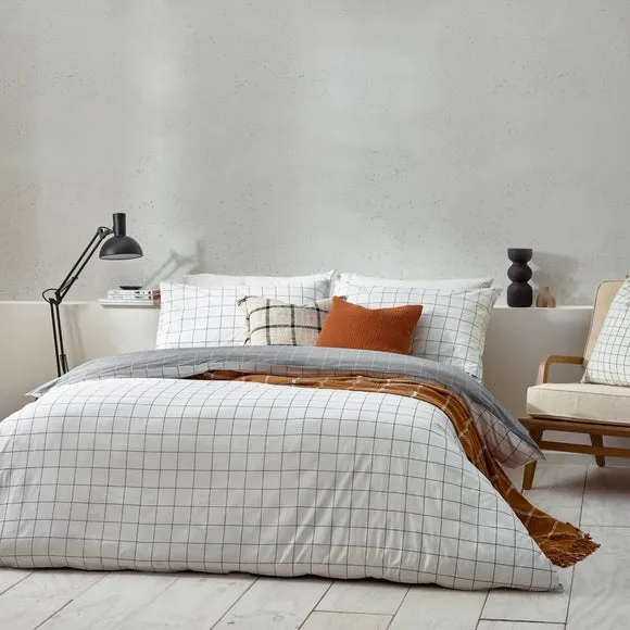 Yard Howarth Check 100% Cotton Duvet Cover & Pillowcase Set 1