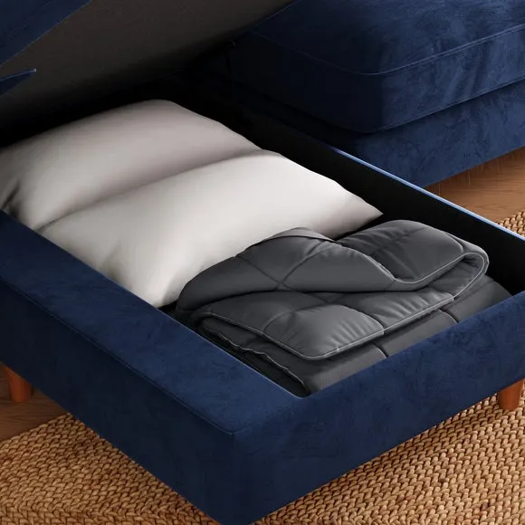 Beatrice II Matte Velvet Corner Storage Sofa Bed 3