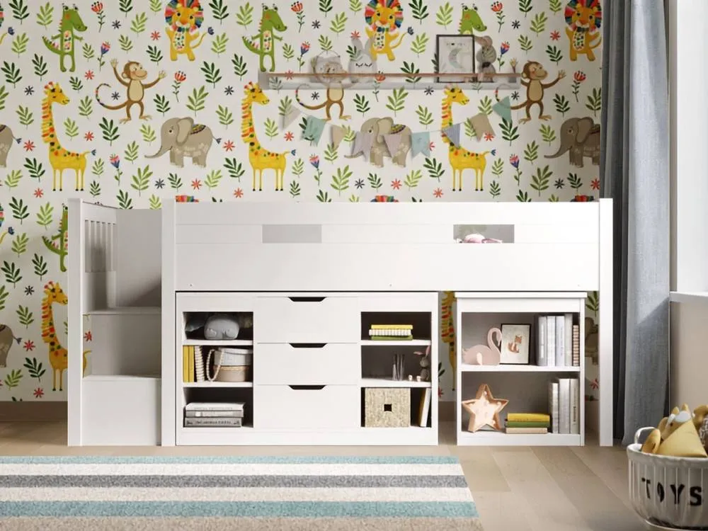Flair Charlie Drawer Unit with Shelves & 3 Drawers in White 3
