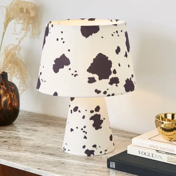 Cow Print Velvet Table Lamp