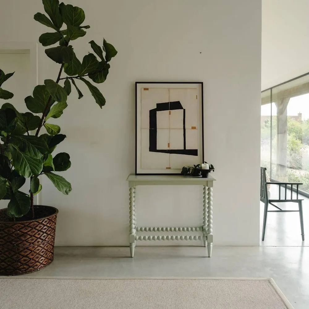 Statement Furniture Cromwell Small Console table with Bobbin Design in Light Green 3