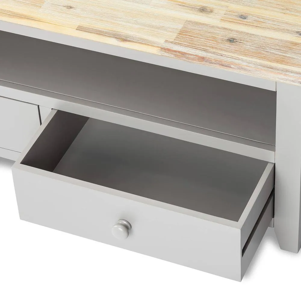 Statement Furniture Florence TV Stand With 2 Drawers & Shelf in Light Grey 4