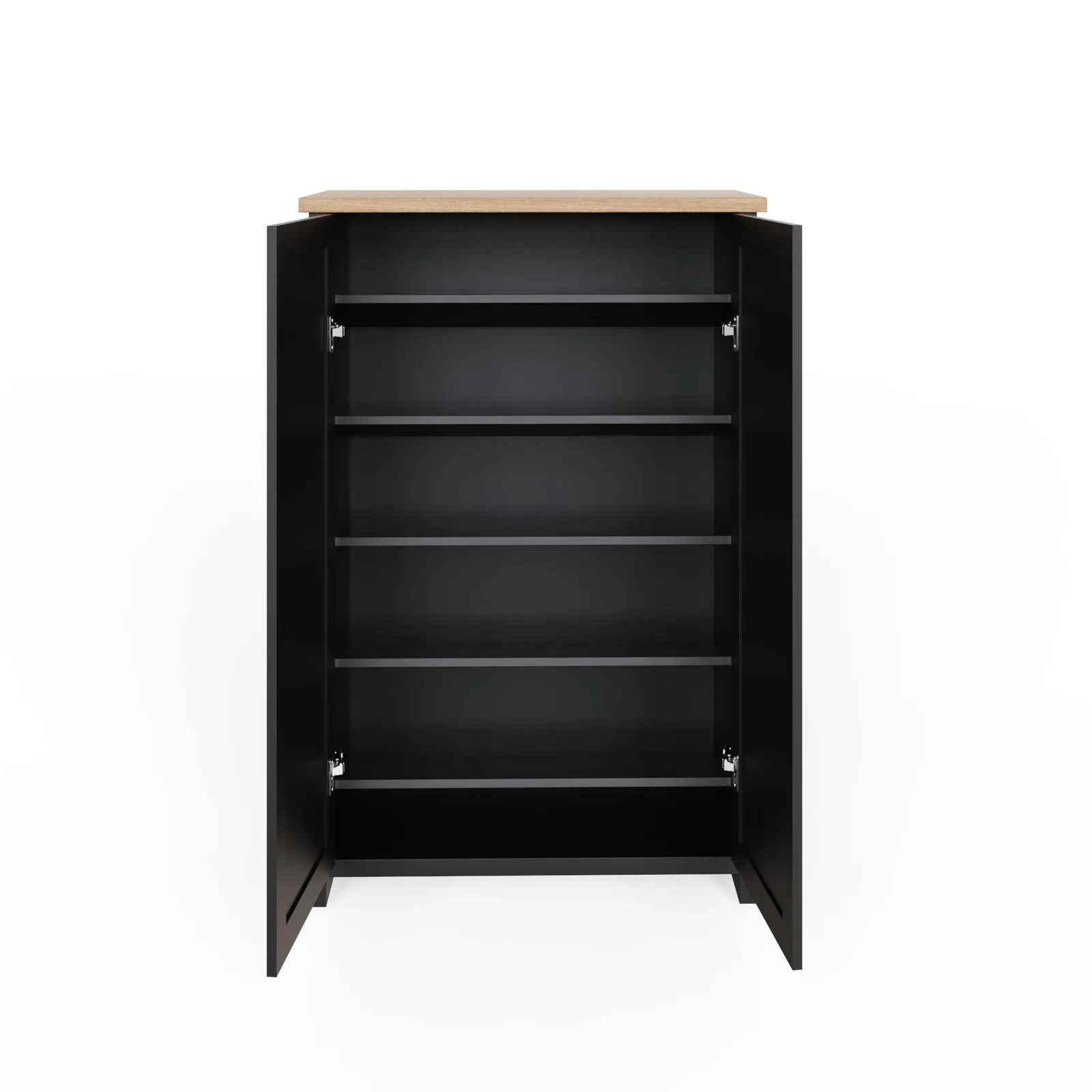 GFW Lancaster 2 Door Shoe Cabinet in Black 6