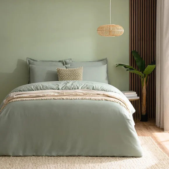 Newston Waffle Polycotton Duvet Cover & Pillowcase Set 1