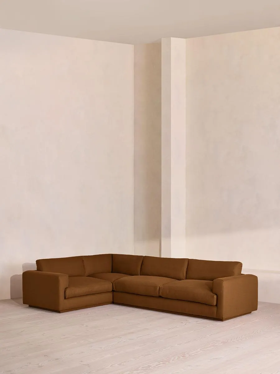 Mossley Right L-Shape Sofa, Linen, Terracotta