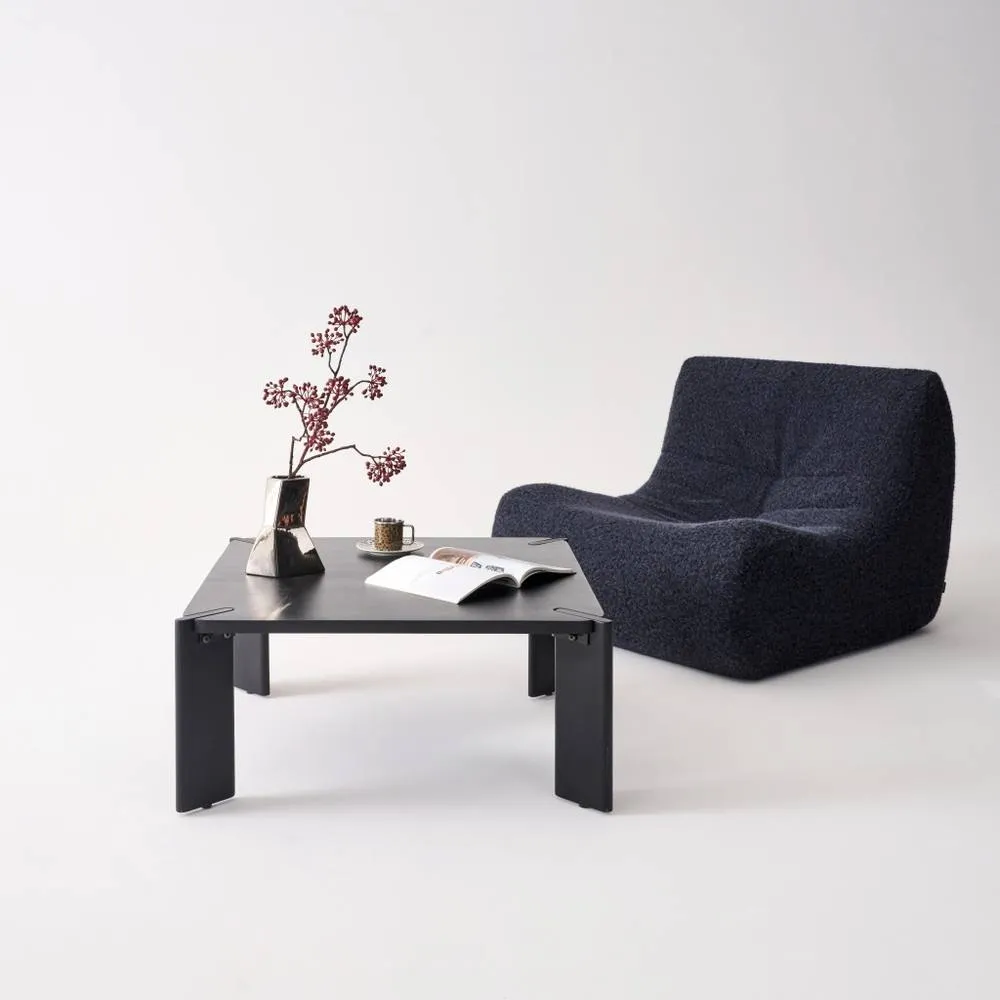 sweeek Exotic Square Solid Wood Coffee Table in Black 1