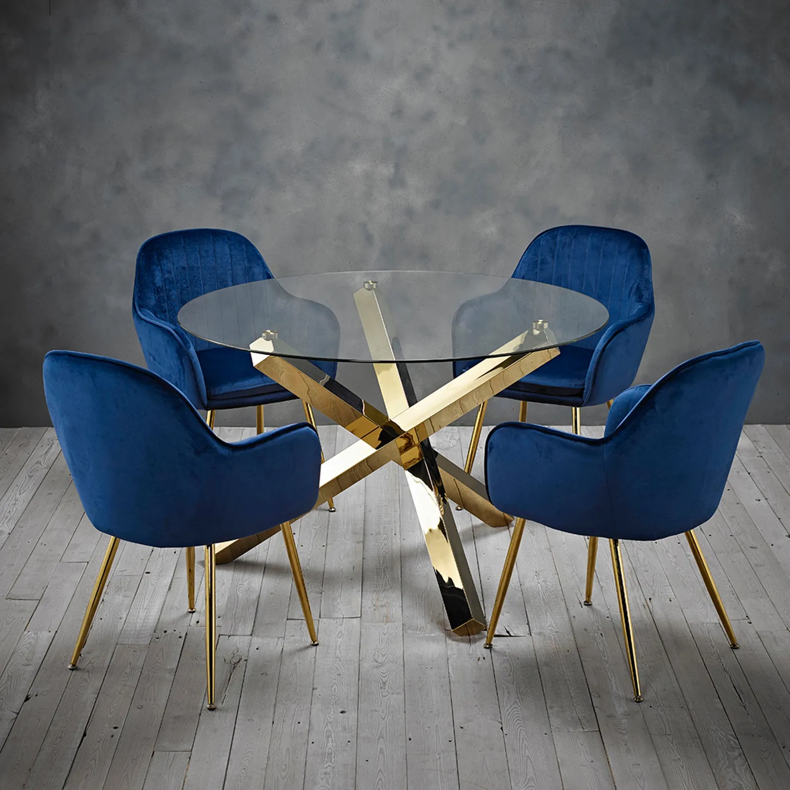 Laila 4 Seater Dining Set - Blue Blue