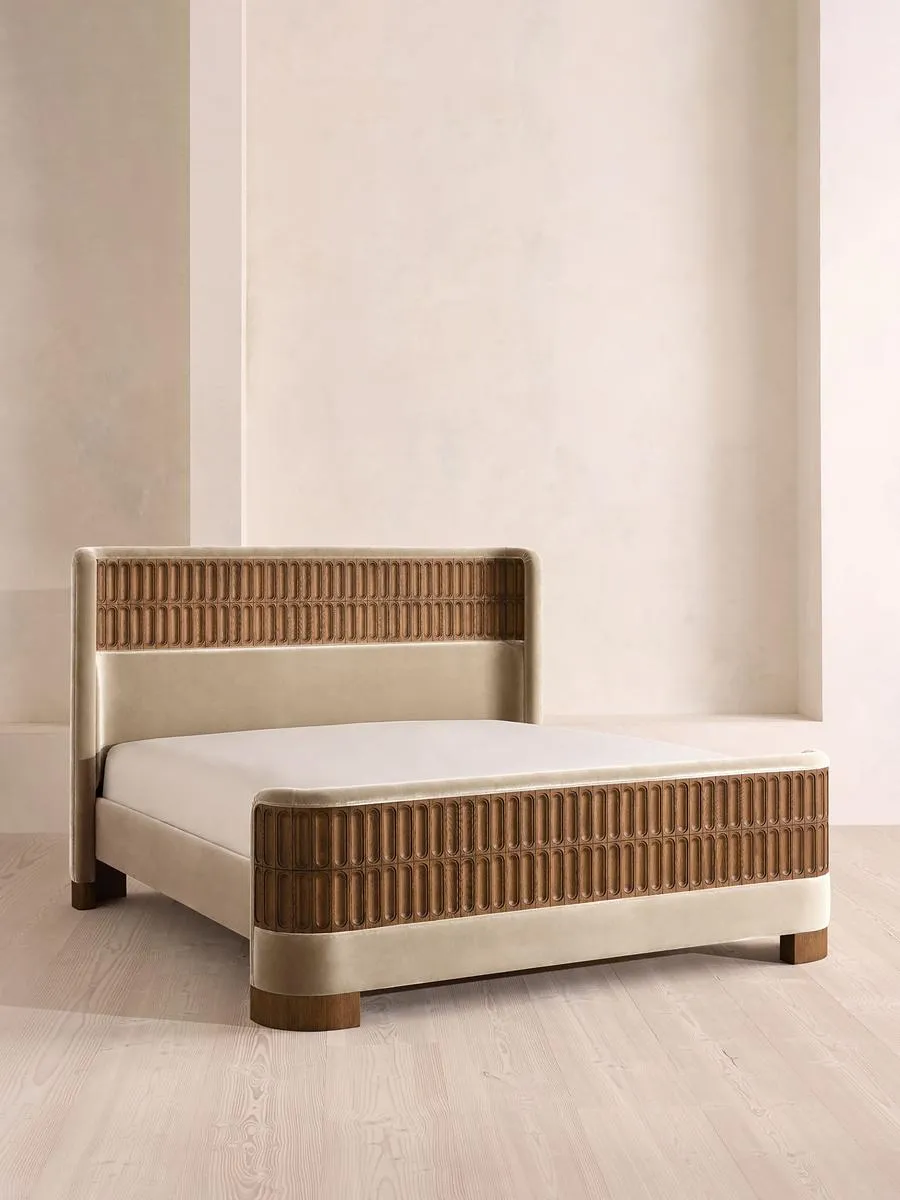 Devon Bed, Super King, Velvet, Oyster