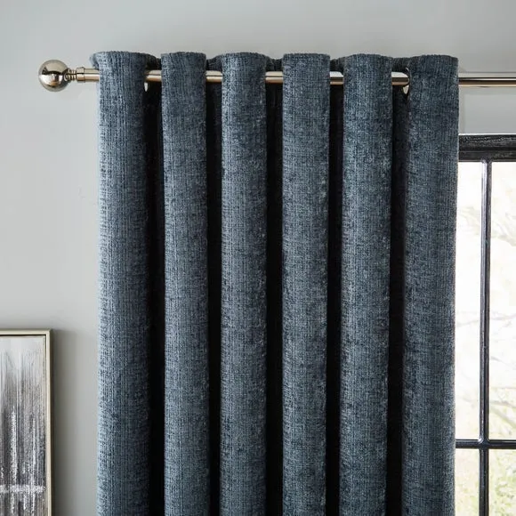 Cashton Chenille Heavyweight Eyelet Curtains 1