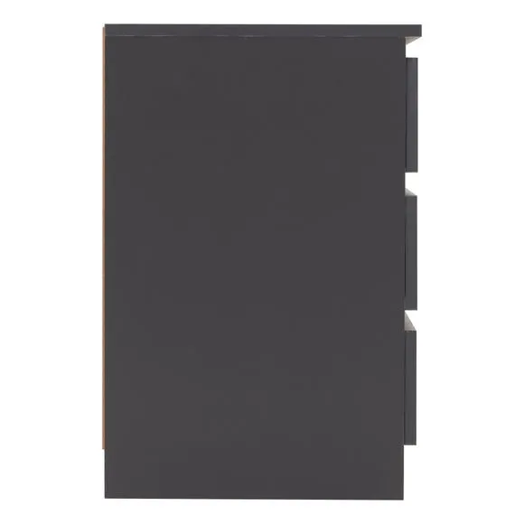 Return - Walker 3 Drawer Bedside Table, Grey 4