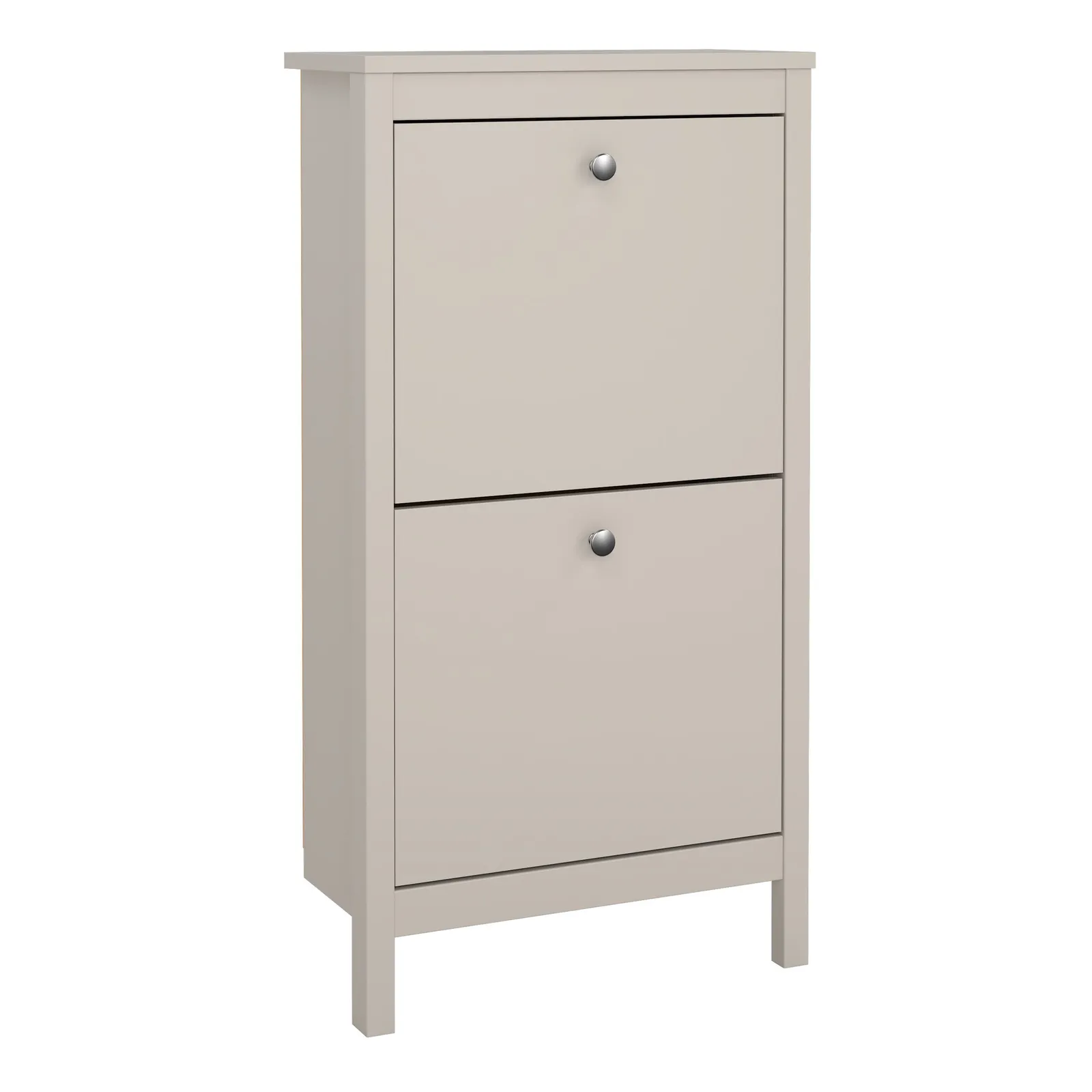 Furniture To Go Barcelona Shoe Cabinet 2 Flip Down Doors in Cashmere in Beige 2