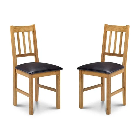 Return - Coxmoor Set of 2 Dining Chairs, Brown Faux Leather 2