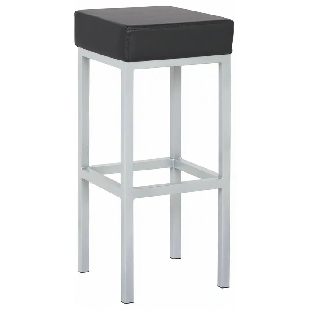 netfurniture Cara Padded Steel Square Stool in Black