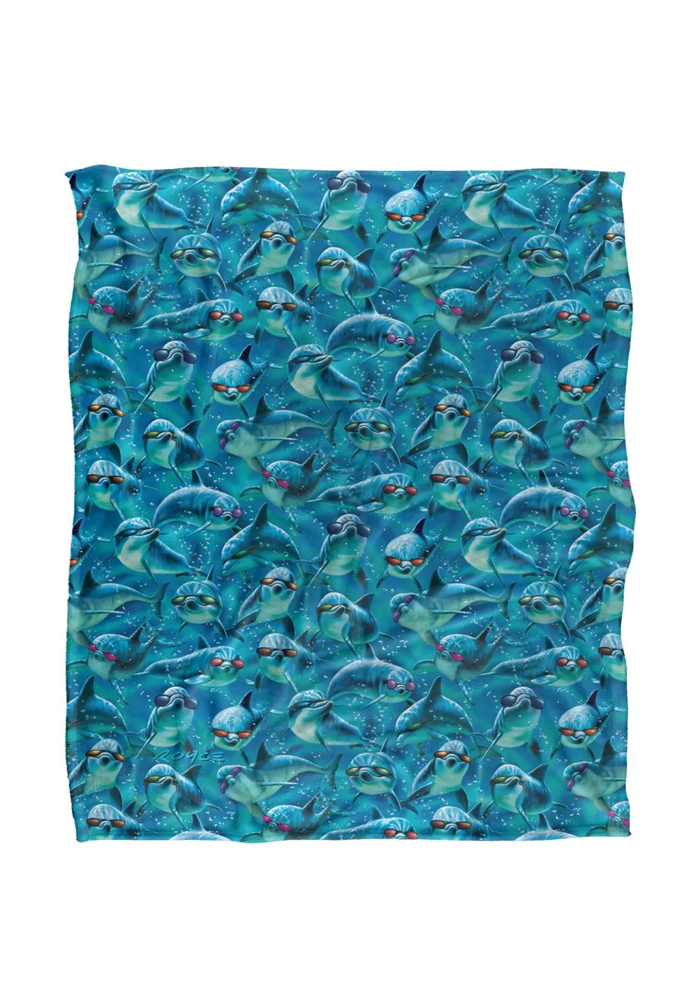 JQ Licensing Royce Mcclure Mod Squad Dolphin Sunglasses Pattern Silky Touch Super Soft Throw Blanket 152 X 127 cm in White
