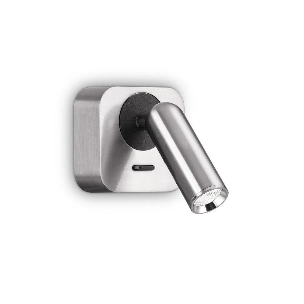 Netlighting Bean LED Decorative Square Reading Light Nickel 3000K 3.5W in Grey