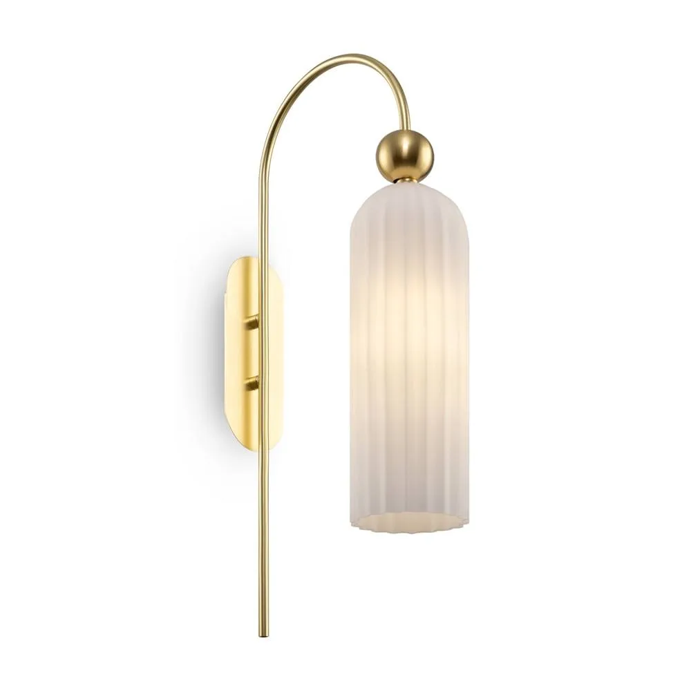 Netlighting Antic Modern Wall Lamp Gold Glass White Shade