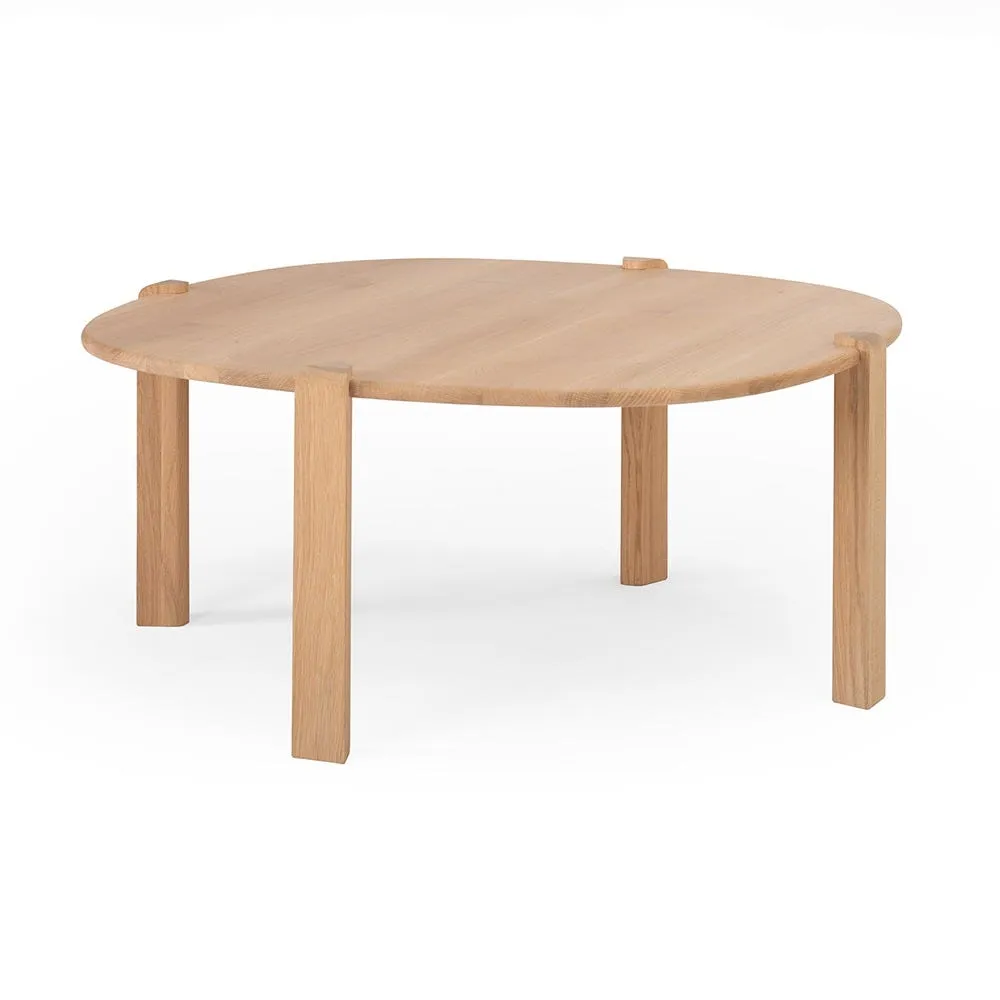 Gazzda Kulin Coffee Table White Oiled Oak 100 x 100 x 45cm 2