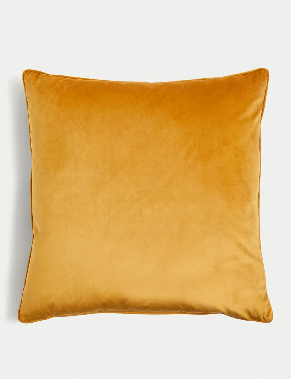 M&S Velvet Piped Large Cushion Ochre