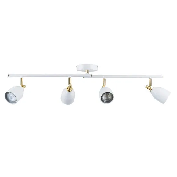 Clio 4 Light White Semi Flush Spotlight Bar 4