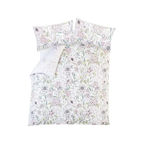 Holly Willoughby Floral Sketch 100% Cotton Duvet Cover and Pillowcase Set 6
