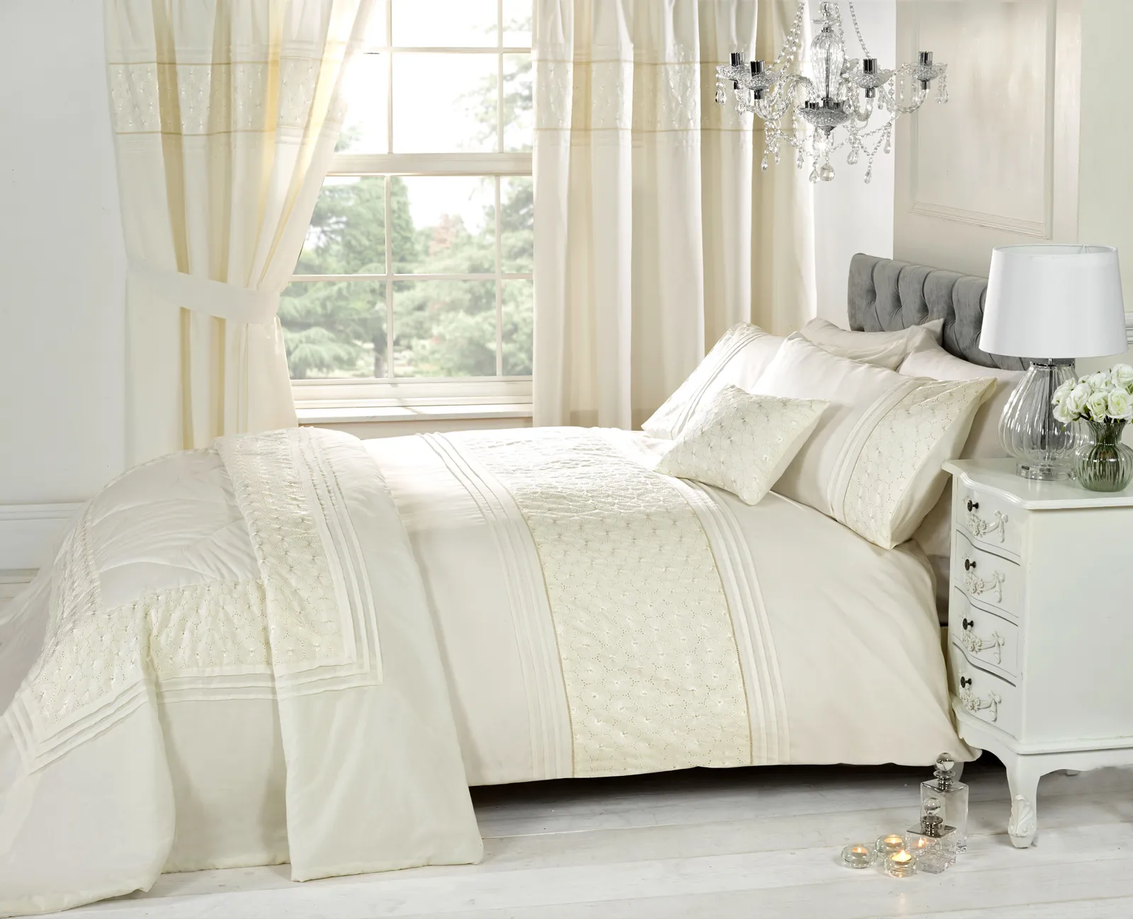 Rapport Home Everdean Curtains Pair (167X183 cm) White