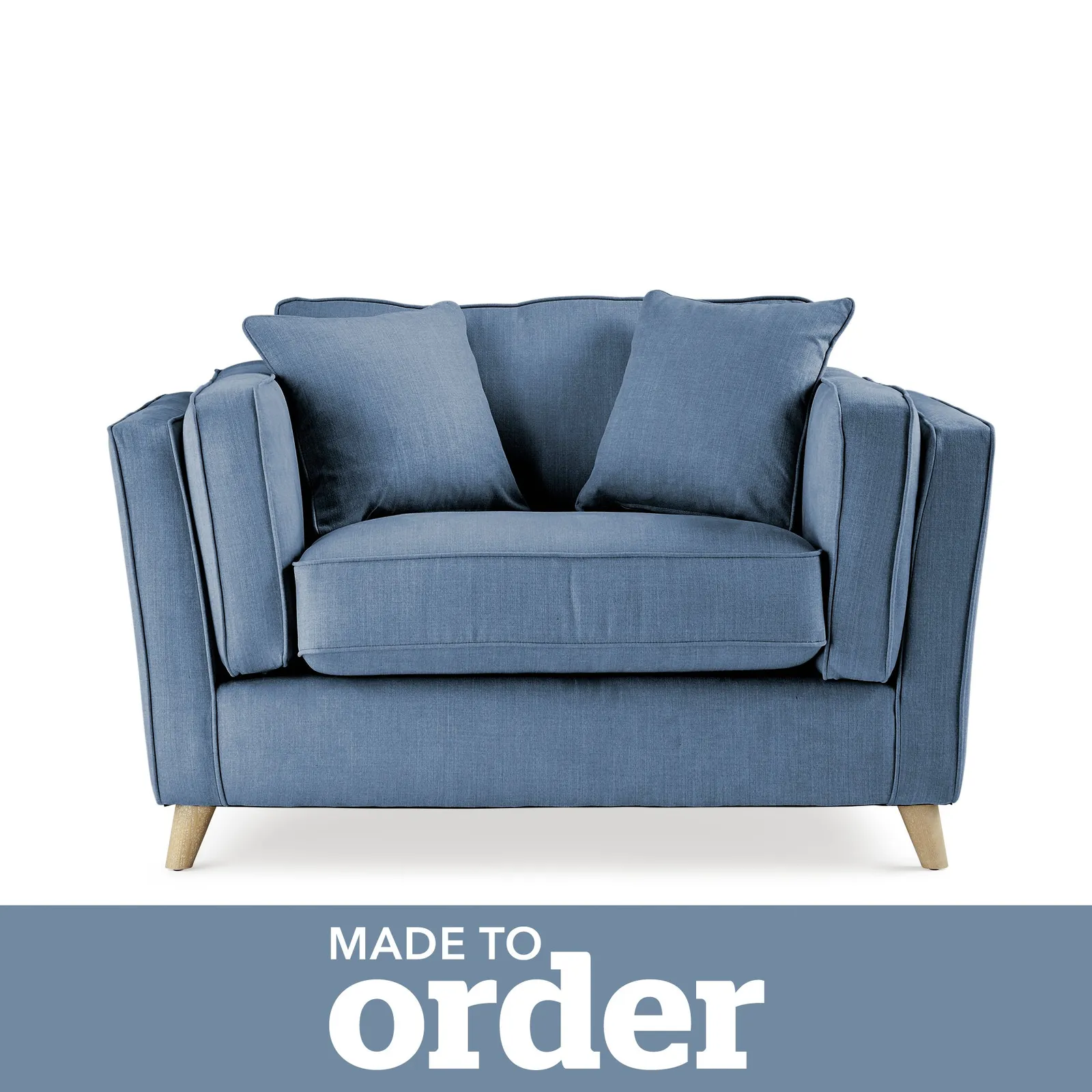 Arabella Snuggle Chair Brushed Plain Fabric Blue