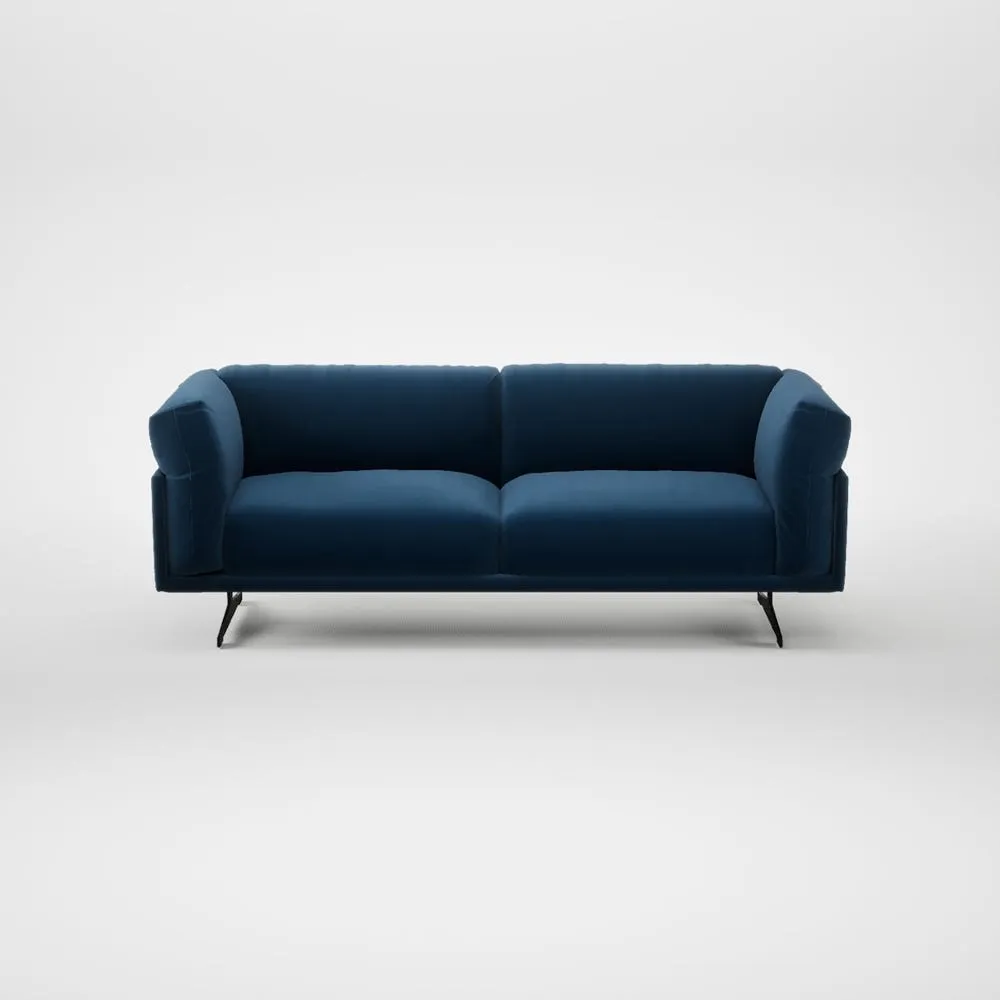 Heal's Novara 3 Seater Sofa Smart Velvet Petrol Black Feet 1