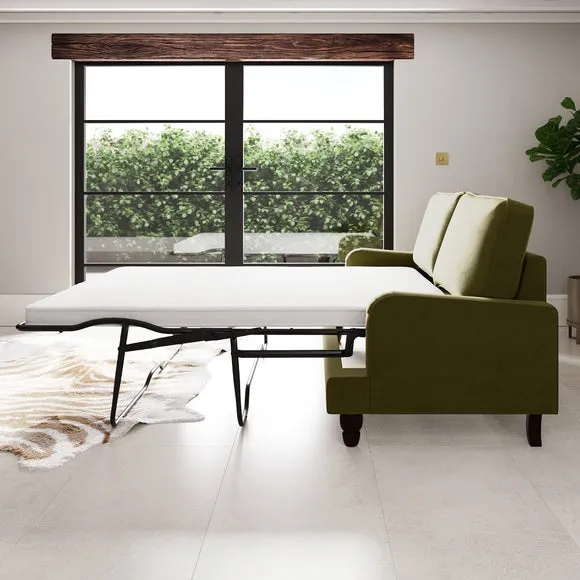Beatrice Matte Velvet 3 Seater Double Sofa Bed 5