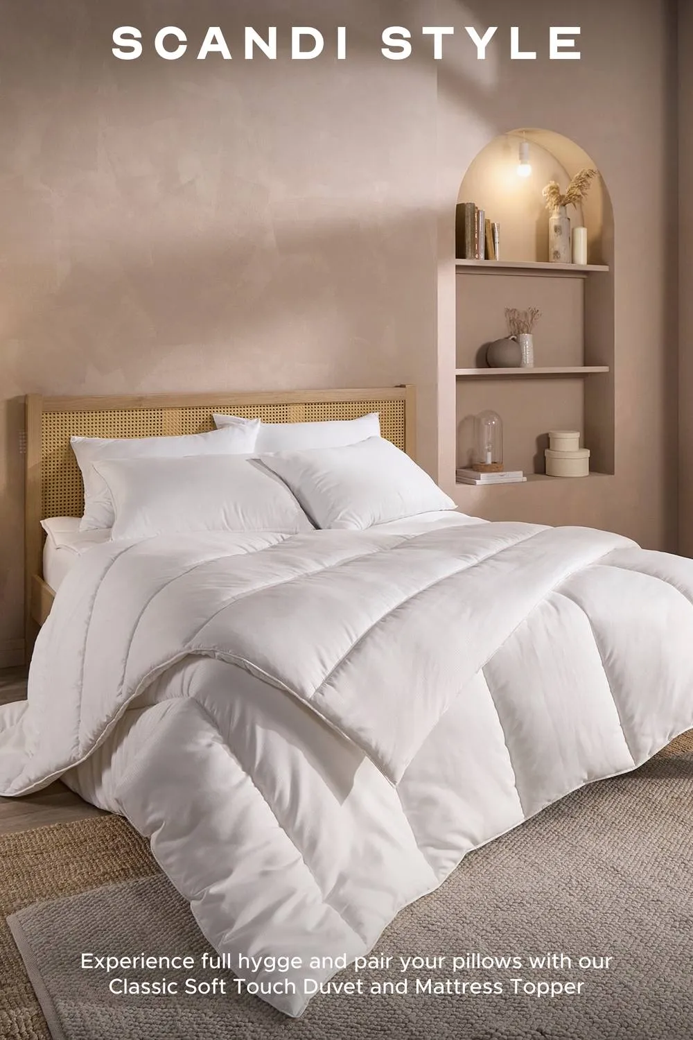 Snuggledown 2 Pack Scandi Soft Touch Medium Back Sleeper Pillow in White 6