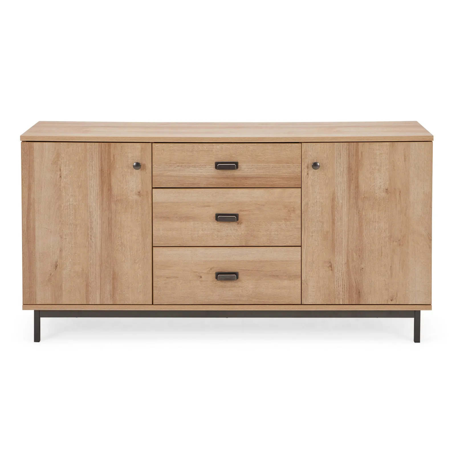 Fulton Oak Effect Large Sideboard Brown