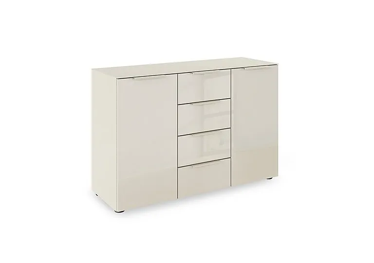 Haven 4 Drawer 2 Door Glass Chest with Glass Top and Front