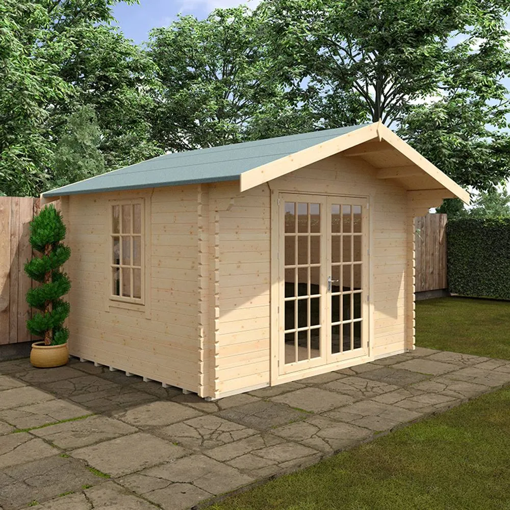 Buttercup Farm 10x12w The Lotherton Plus 44mm Cabin - L295 x W355 x H271.9 cm in Natural 5