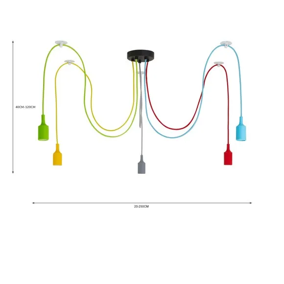 Rainbow Flex 5 Light Spider Ceiling Light 6