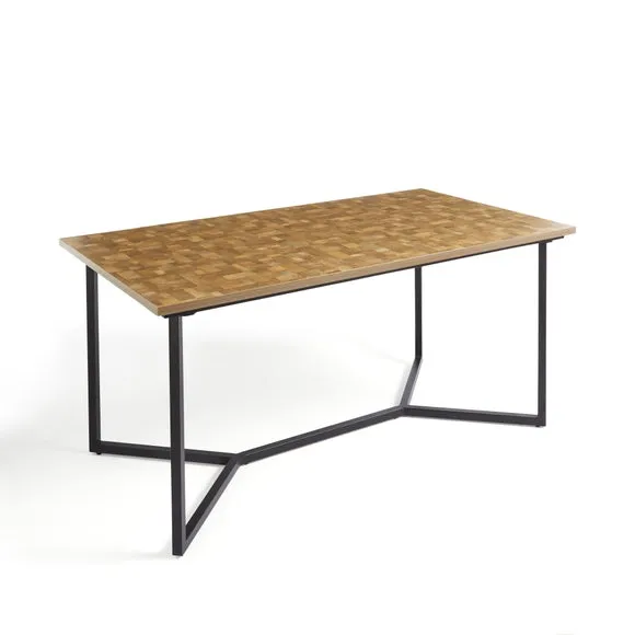 Brayden 4 Seater Rectanglular Dining Table, Parquet Effect Light Wood 5