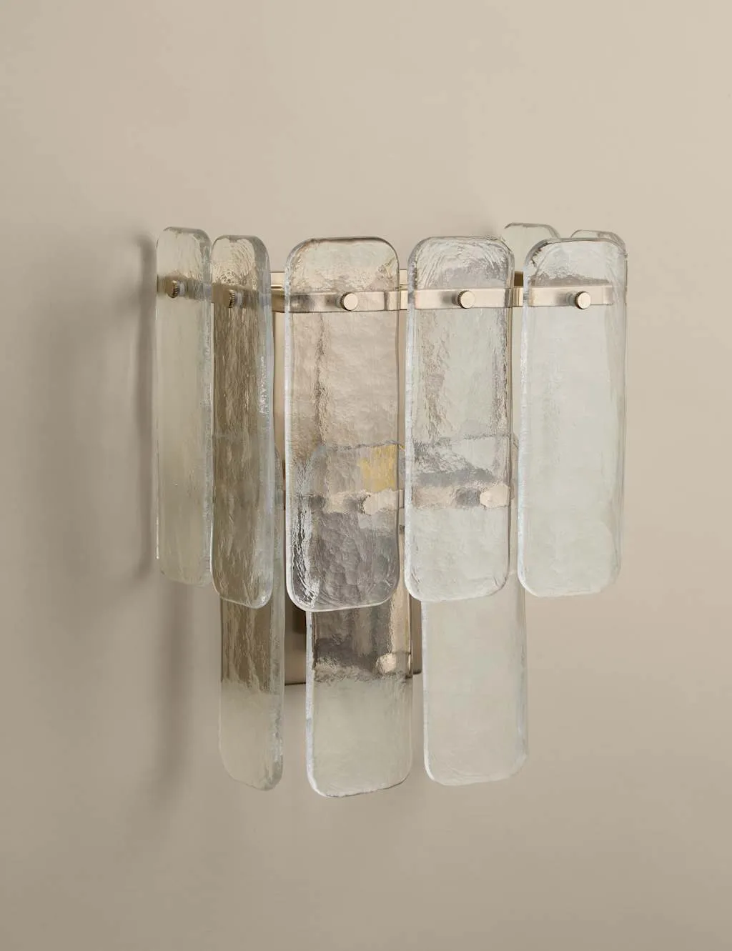 M&S Glass 2 Tier Square Wall Light Clear