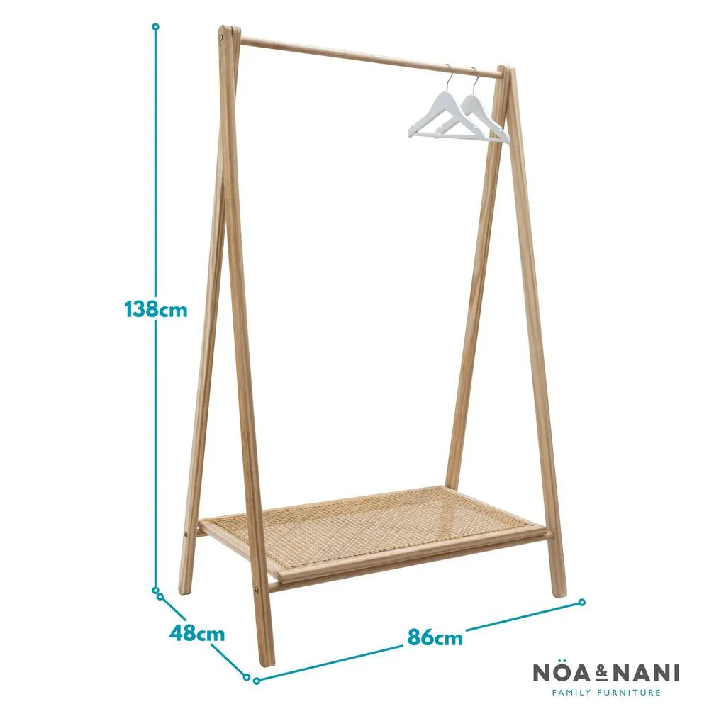 Nöa and Nani Nelly Clothes Rail and Shoe Rack In Natural Rattan in Brown 5