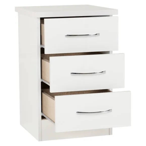 Nevada 3 Drawer Bedside Table 3